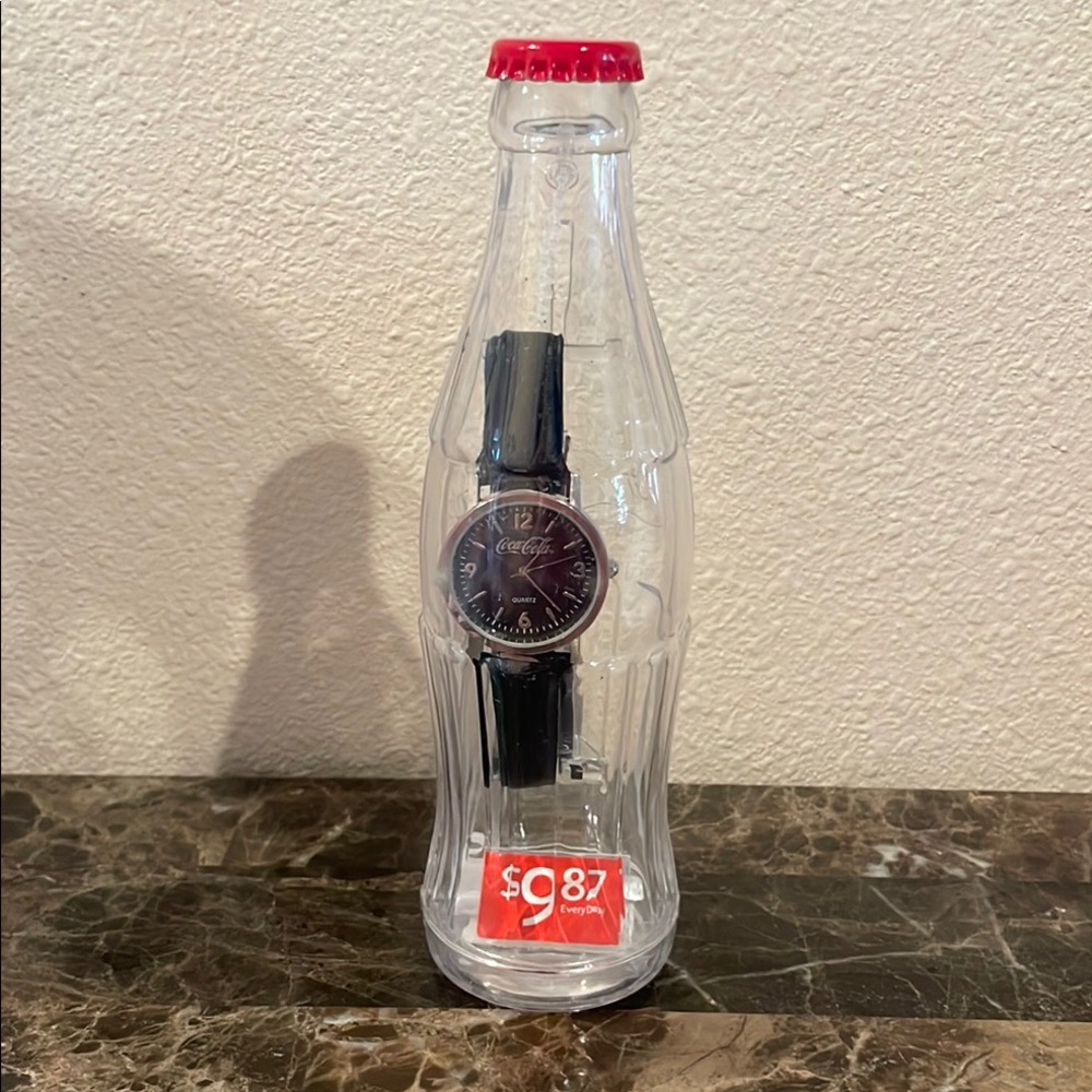 Vintage Coca-Cola Bottle with Black Watch
